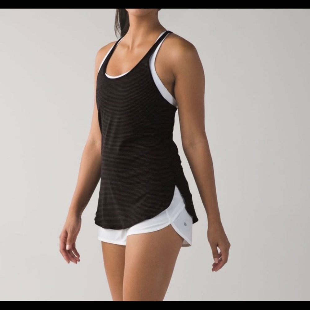 Gold and black striped lululemon tank